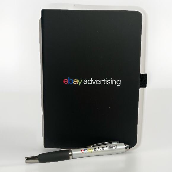 eBay Journal Notebook Black with eBay Ballpoint Pen eBay Advertising Reseller - Picture 3 of 5